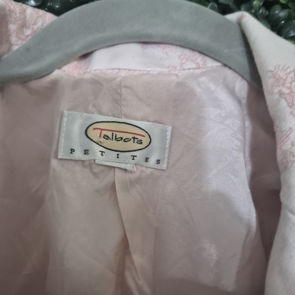 Talbots Pastel Pink Patterned Blazer - Picture 3 of 8
